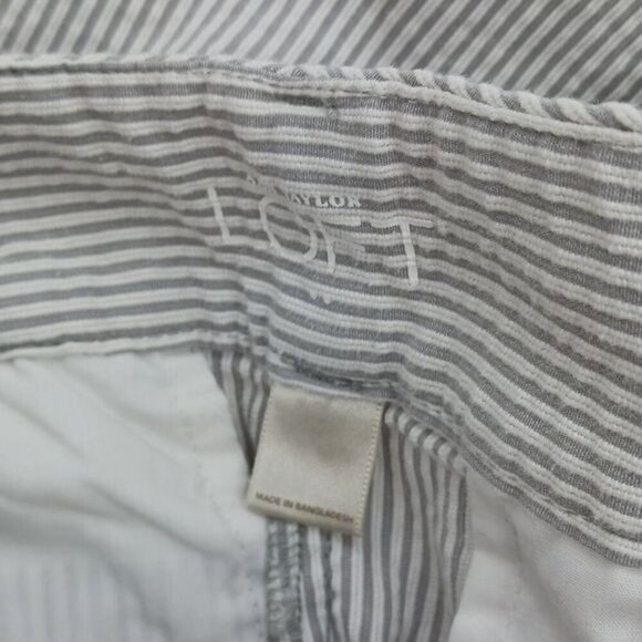 Ann Taylor Loft Pants Original Crop Gray Striped Womens Size 6 - Picture 6 of 7